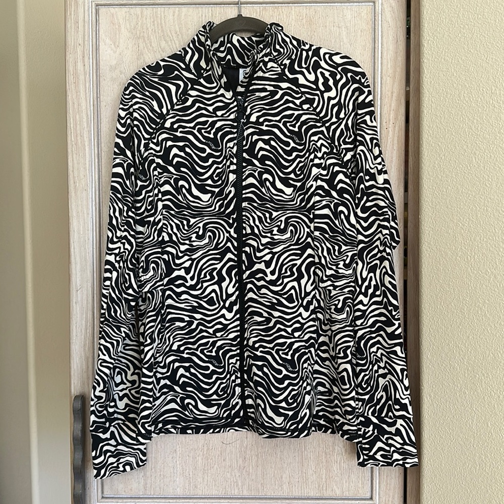 Nwot Fabletics Patterned Zip Up Track Jacket - image 1